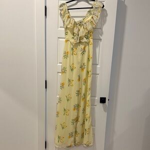 Floral Yellow Maxi Romper